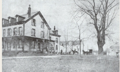 Old house sits in a black and white photo, stuck in time