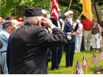 Vet saluting flag