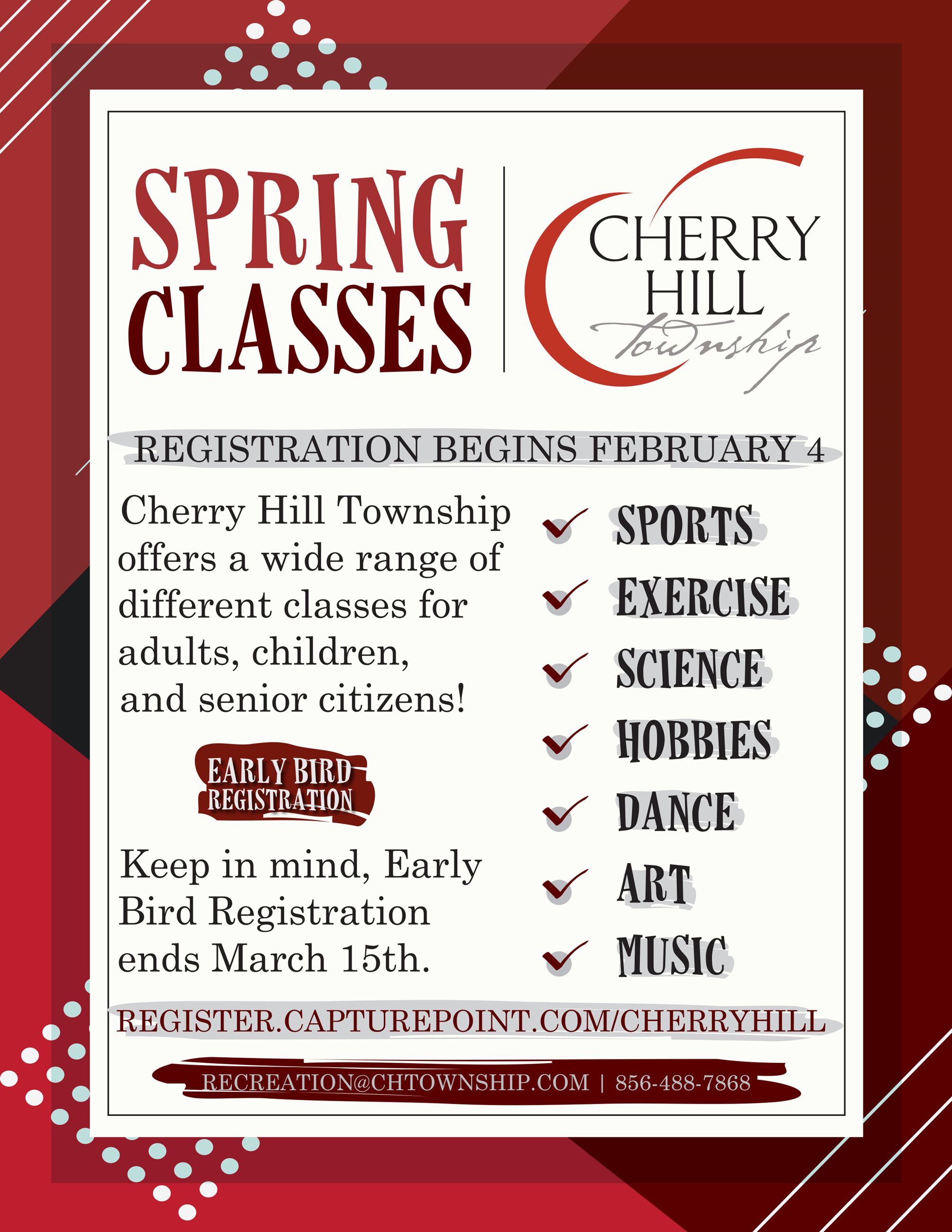 Spring Classes 2020 flyer
